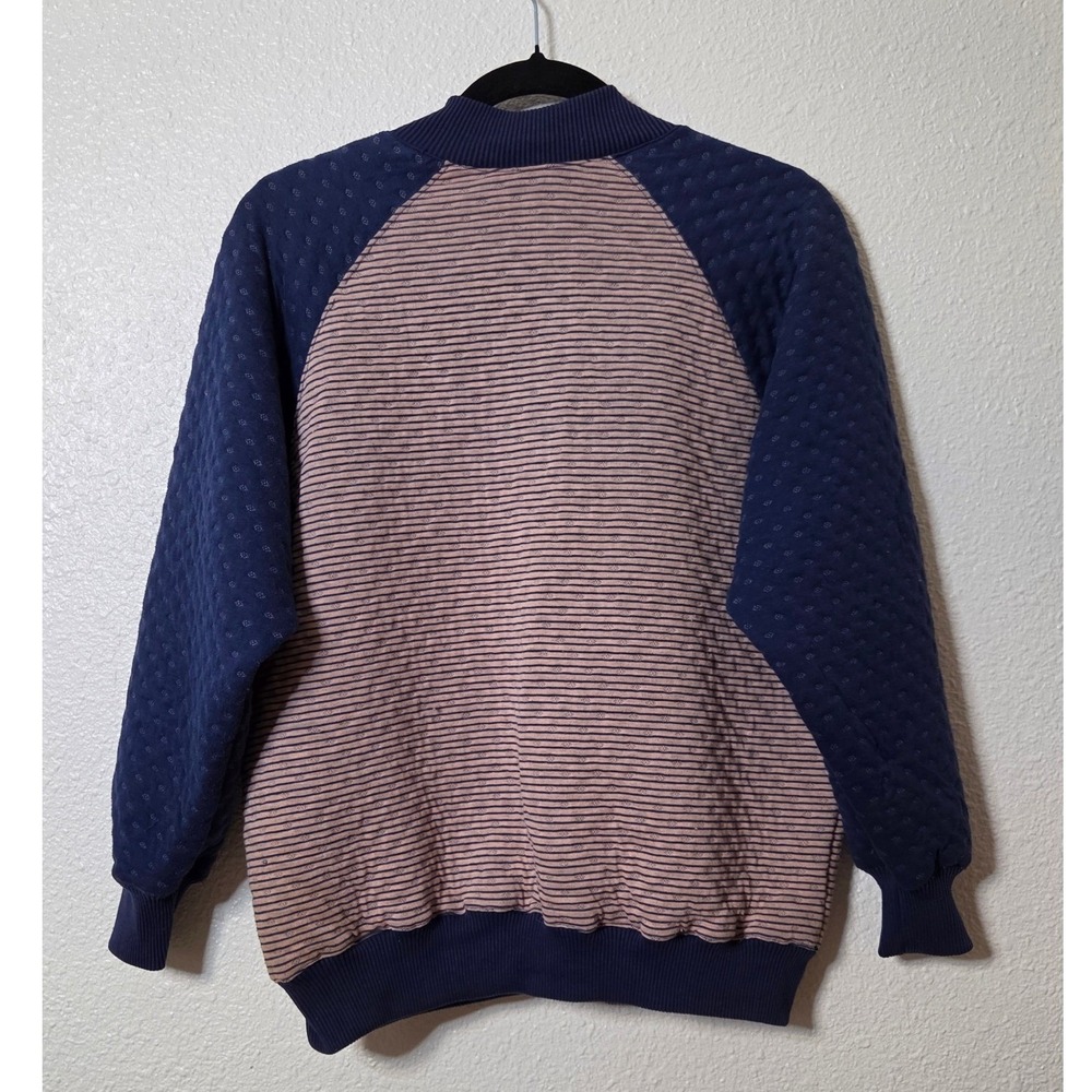 Vintage Patchwork Mixed Pattern Henley Sweater 90… - image 7